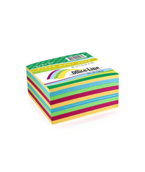 Cub din hârtie pentru notițe OfficeLine, RAINBOW, 90x90x45 mm